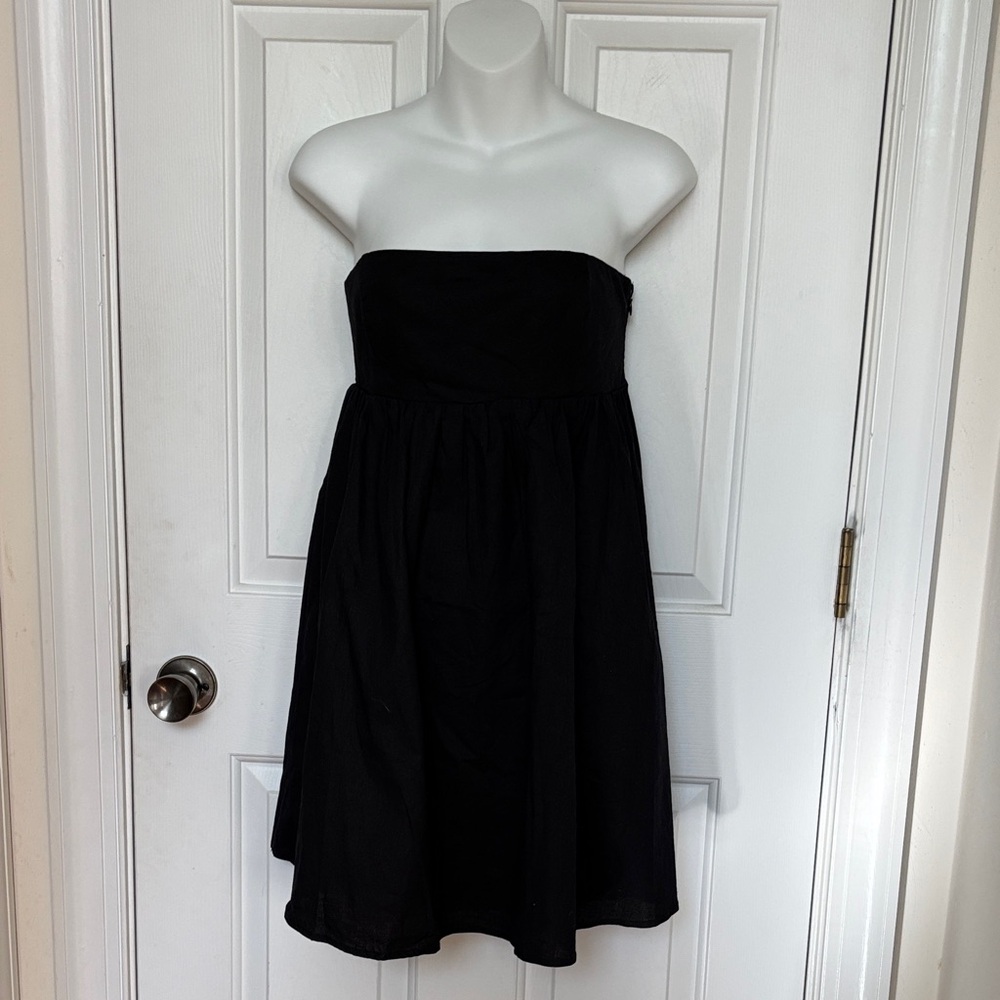 Princess Polly Osment Strapless Black A-Line Dress